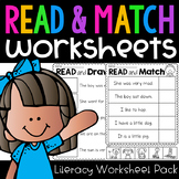 Read and Match Worksheet Pack