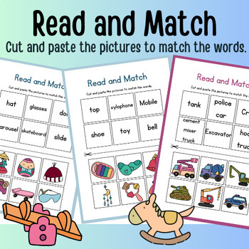 Preview of Read and Match  for kindergarten and up | Pre-defined PDF