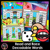 Read and Race - Decodable Words Board Games - CVC, CVCC, C