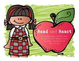 Read and React- Reading Group and Whole Group Activities (