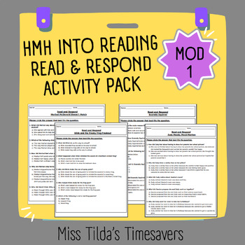Preview of Read and Respond Activity Pack - Grade 3 HMH into Reading (Module 1)
