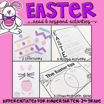 Preview of Easter: Reading Comprehension, Writing and Craftivities