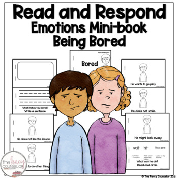 Preview of Read and Respond Emotions Mini book Being Bored Boredom SEL