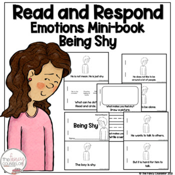 Preview of Read and Respond Emotions Mini book Being Shy Social Emotional Learning