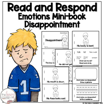 Preview of Read and Respond Emotions Mini book Disappointment Social Emotional Learning SEL