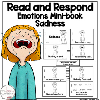 Preview of Read and Respond Emotions Mini book Sad Sadness SEL