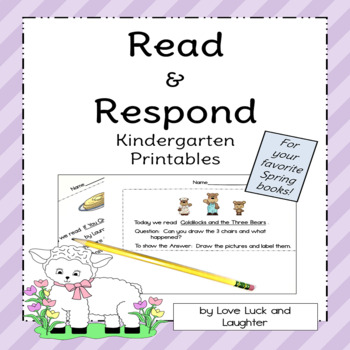 Preview of Distance Learning Read and Respond Printables Kindergarten Spring