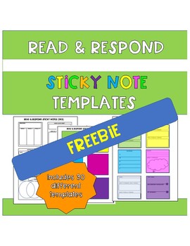 Preview of Read and Respond Sticky Note Templates FREEBIE