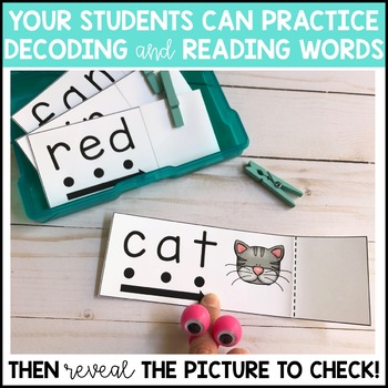 CVC Words Read and Reveal cards by Miss Kindergarten Love | TpT