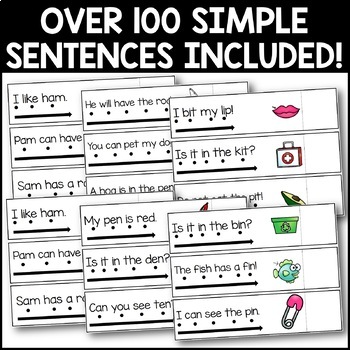 Simple Sentences | Sight Word Sentences with CVC Words | TpT