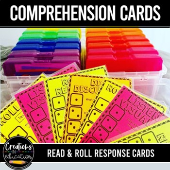 Preview of Read and Roll Comprehension Task Cards No Prep Literacy Center Activity