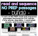 Read and Sequence NO PREP Passages BUNDLE - 5 sets of read