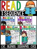 Read and Sequence (The Bundle) CVC, CVCe, Blends and Digraphs