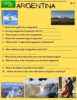 Preview of Read and Travel:  Argentina