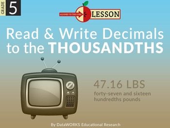 Preview of Read and Write Decimal Numbers to the Thousanths