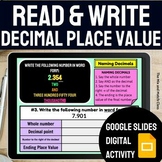 Read and Write Decimal Place Value Activity | Digital Stud
