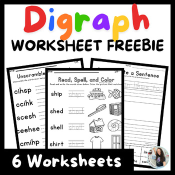 Preview of Read and Write Digraphs Worksheets - SH, CH, TH, PH, WH First Grade Activities