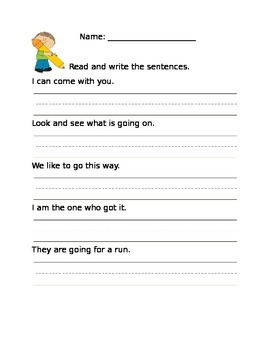 Read and Write High Frequency Word Sentences by Lori Romley | TpT