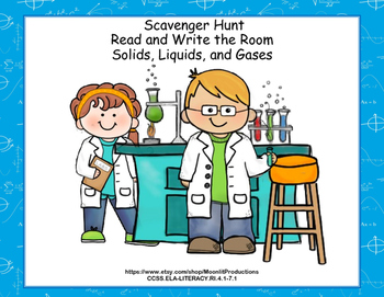 Preview of States of Matter Scavenger Hunt - Solids, Liquids and Gases