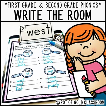 first grade and second grade phonics write the room