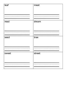 Preview of Read and draw worksheet. Long e ea / ee differentiated to 3 levels!