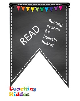 Preview of Read bulletinboard classroom decor rainbow chalkboard pennant pineapple