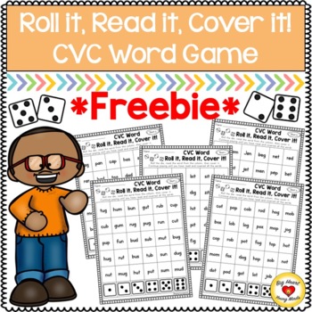 Preview of Roll it, Read it, Cover it - CVC Word Edition *FREEBIE*