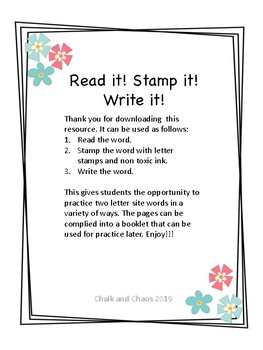 Preview of Read it ! Stamp it! Write it!