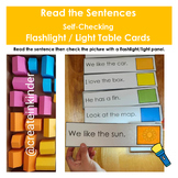 Read the Sentences Self-Checking Flashlight / Light Table Cards