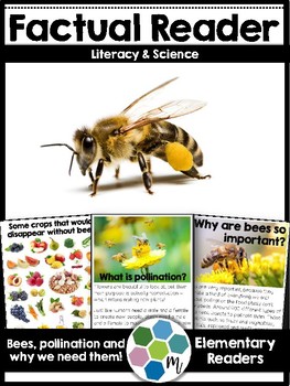Preview of Reader: Bees and Pollination - Nonfictional with real photos