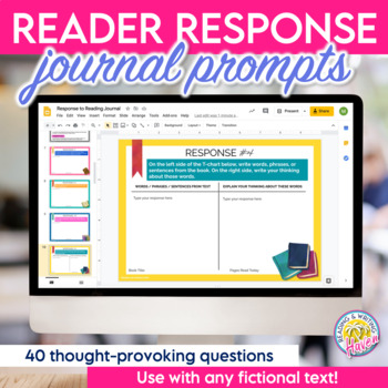 Preview of Reader Response Journal Questions for Writing about Reading