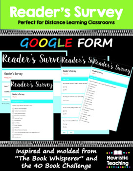 Preview of Reader's Survey - Digital - Distance Learning - ** Back To School ** - Google