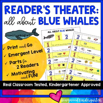 Preview of Reader's Theater: All About Blue Whales .  Designed for Emergent Readers