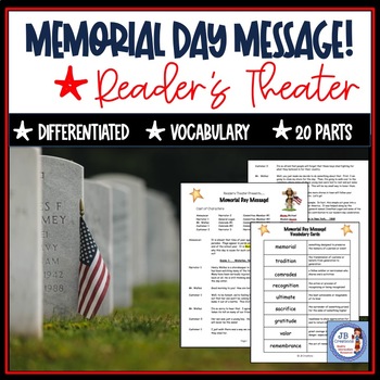 Preview of Reader's Theater: Memorial Day Message (leveled play for 3rd, 4th, 5th grade)