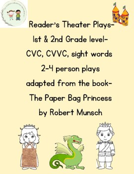 Preview of Reader's Theater Play Scripts- 2-4 person adapted from The Paper Bag Princess