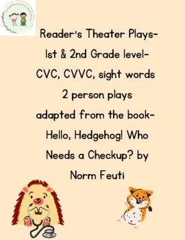 Preview of Reader's Theater Plays- 1st & 2nd Grade level- CVC, CVVC, sight words  2 person