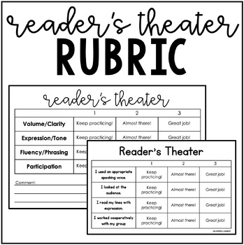 Preview of Reader's Theater Rubric