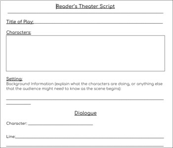 Preview of Reader’s Theater Script- Create your Own