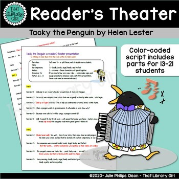 Preview of Reader's Theater Script for Tacky the Penguin