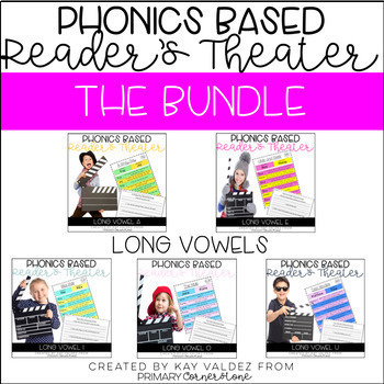 Preview of Reader's Theater Scripts-Phonics Centers-Long Vowels Bundle