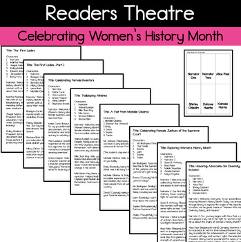 Preview of Reader's Theater Scripts for Women's History Month