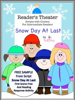 Preview of Reader's Theater "Snow Day at Last" 1st Scene FREE, Reading Center & Activities