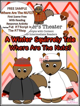 Preview of Reader's Theater Script, Winter and Squirrels 1st Scene FREE, Reading Activity