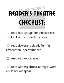 Preview of Reader's Theatre Checklist