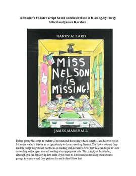 Preview of Reader's Theatre Script- Miss Nelson is Missing (Editable)