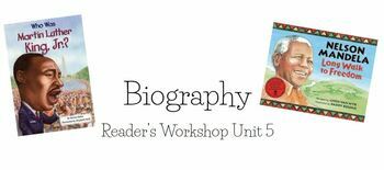 Preview of Reader's Workshop Biography Book Clubs Unnit