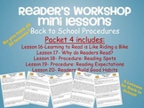 Reader's Workshop Mini Lessons Packet 4- Day 16-20