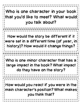Reader's Workshop Student Discussion Cards - FREEBIE! by Literary Lounge