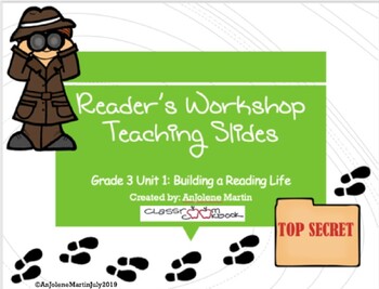 Preview of Reader's Workshop Unit 1 Building a Reading Life Grade 3, Distance Learning OK