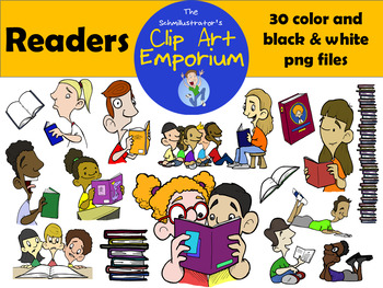 Preview of Readers Clip Art - The Schmillustrator's Clip Art Emporium